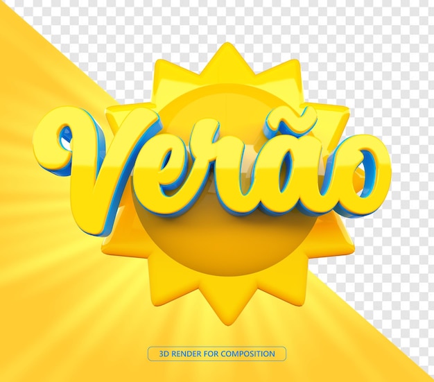 L'été en Portugais 3D Stamp pour la composition