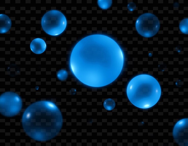 PSD étereos lepton halos orbes brillantes de suave deriva azul fantasmal y hove png texturizador de luz chisporroteante