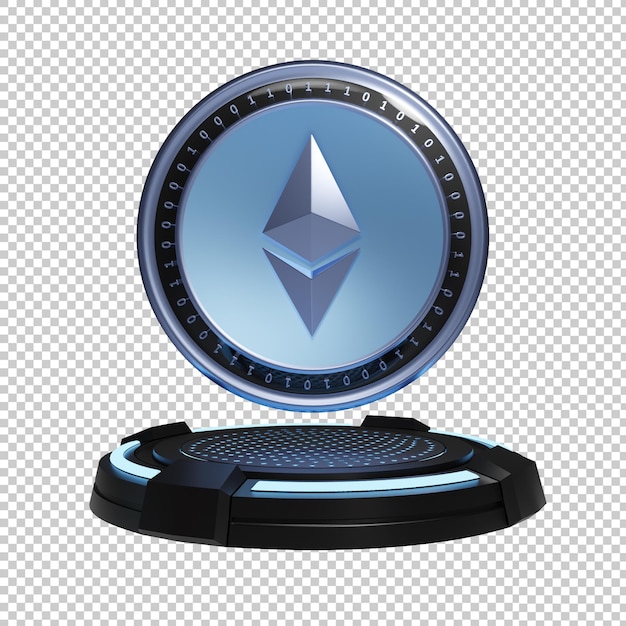ETH Etherium Logo Blockchain binärer Tech-Stil Cyan