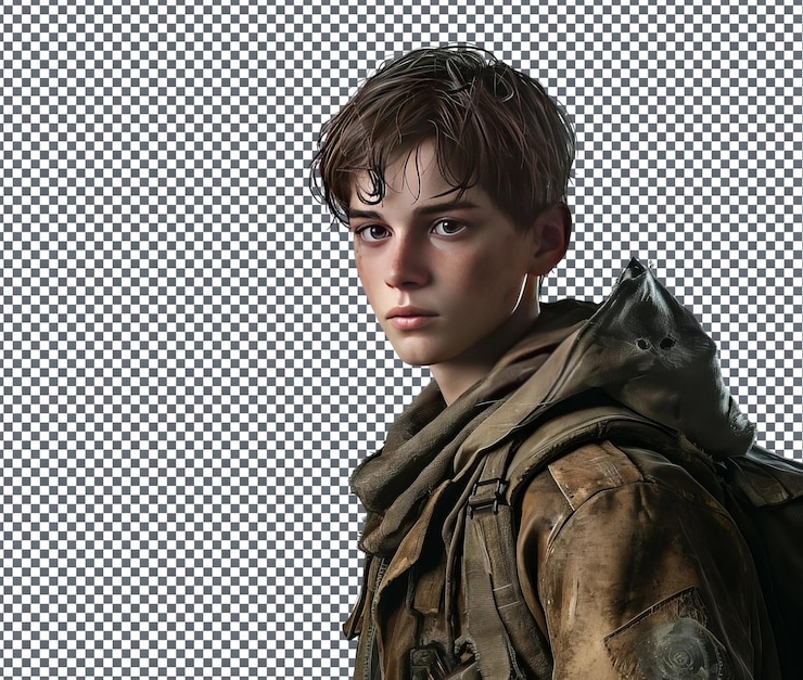 PSD ethan winters inferior resident evil village aislado en un fondo transparente