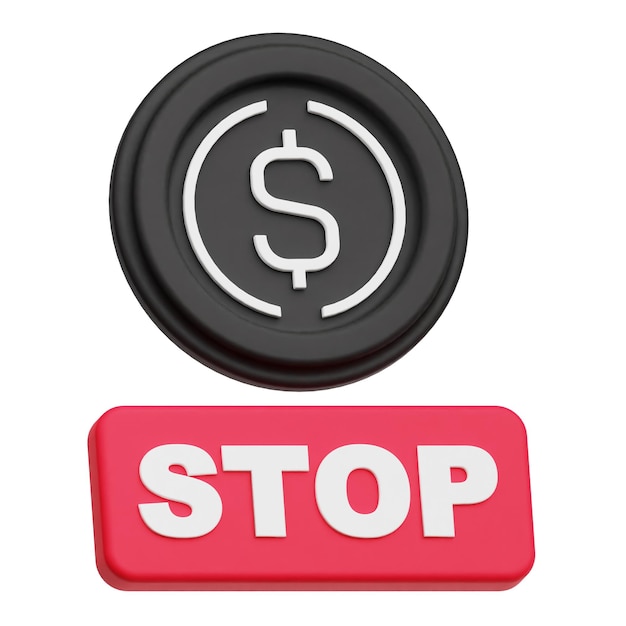 Ethena usde token criptográfico icono 3D aislado en el fondo blanco