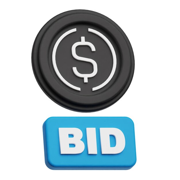Ethena usde token criptográfico icono 3D aislado en el fondo blanco