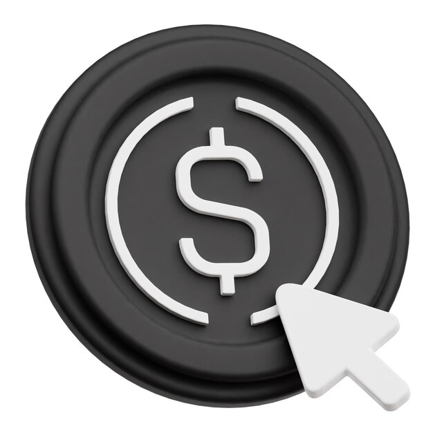 Ethena usde token criptográfico icono 3D aislado en el fondo blanco