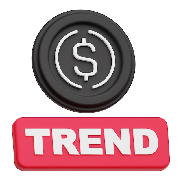 Ethena usde token criptográfico icono 3D aislado en el fondo blanco