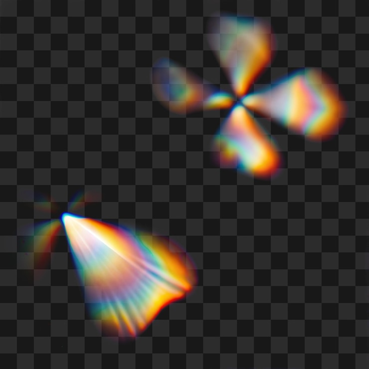 PSD ethereal light beam und star-effekte mit iridescent glare png