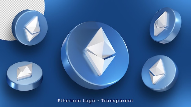 Ethereum 3D-Logo, Ethereum-Symbolhintergrund