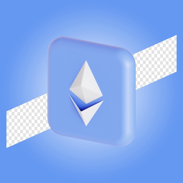 Ethereum ETH jeton crypto-monnaie symbole logo illustration 3d