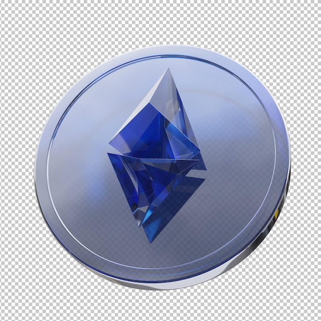 PSD ethereum-münze 3d-darstellung