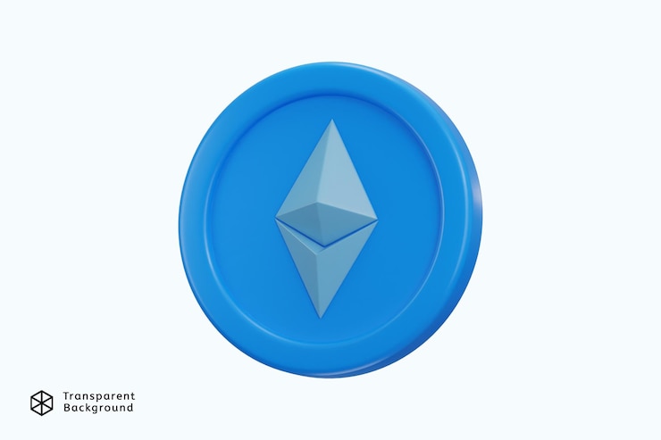 PSD ethereum-münze 3d-ikonen-vektor-illustration