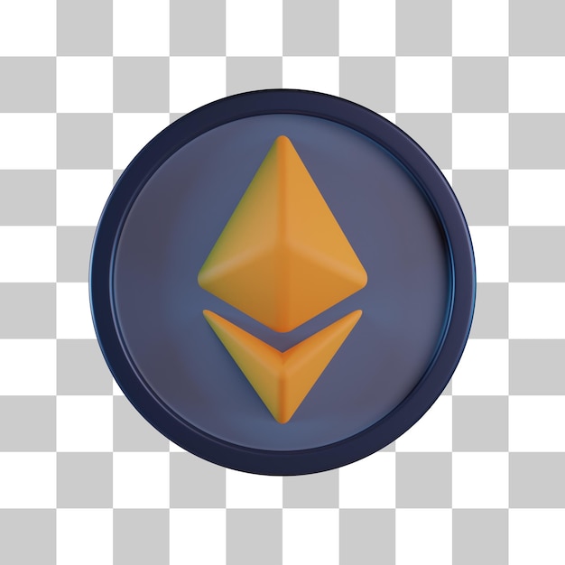 PSD ethereum-münze 3d-symbol