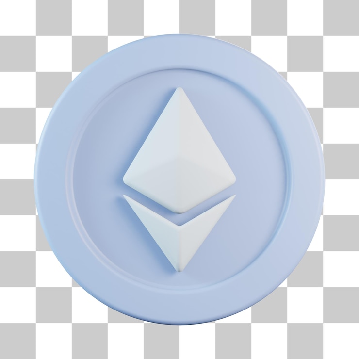 PSD ethereum münze 3d-symbol