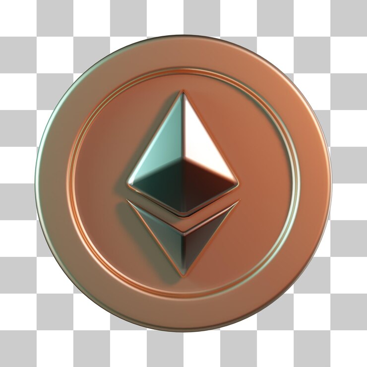 PSD ethereum münze 3d-symbol