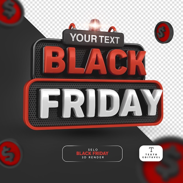 Etichetta 3D Black Friday per la composizione