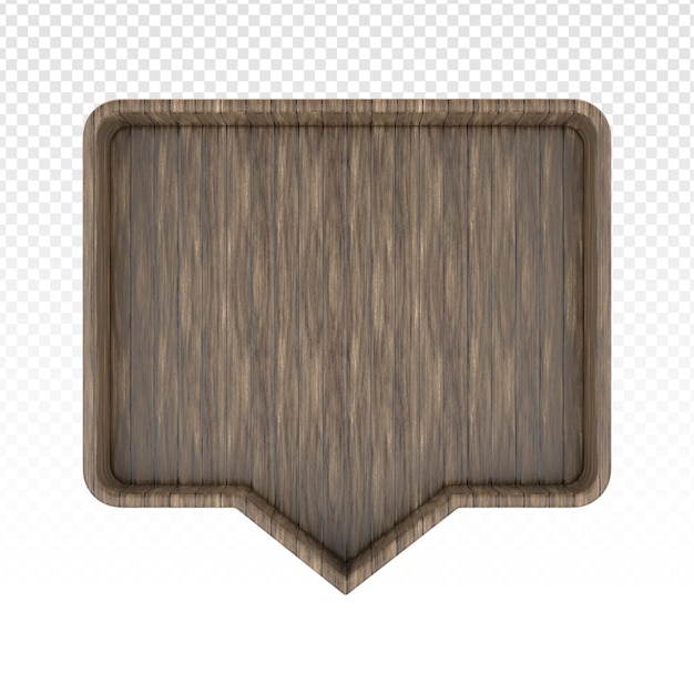 Etichetta 3D Wood Render