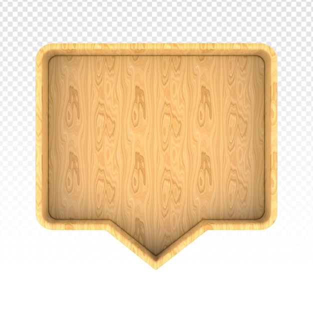 Etichetta 3D Wood Render
