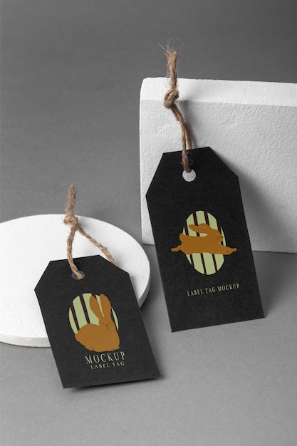 Etichetta con mockup ombra