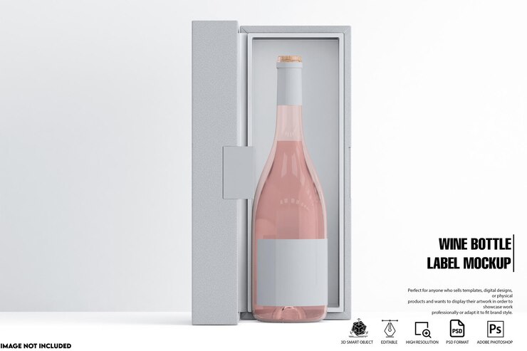 Etichetta della bottiglia di vino Mockup