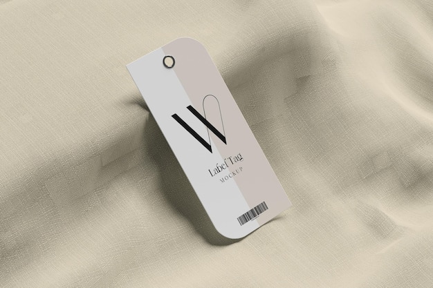 Etichetta etichetta su mockup di tessuto morbido