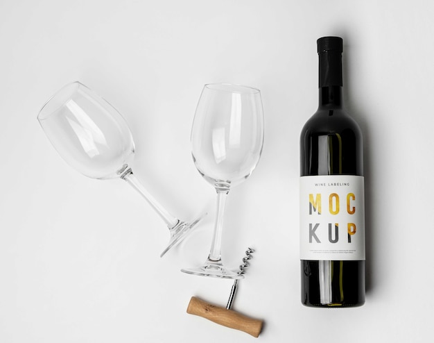 Etichettatura del design del mockup del vino