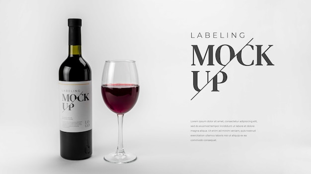 Etichettatura del design del mockup del vino