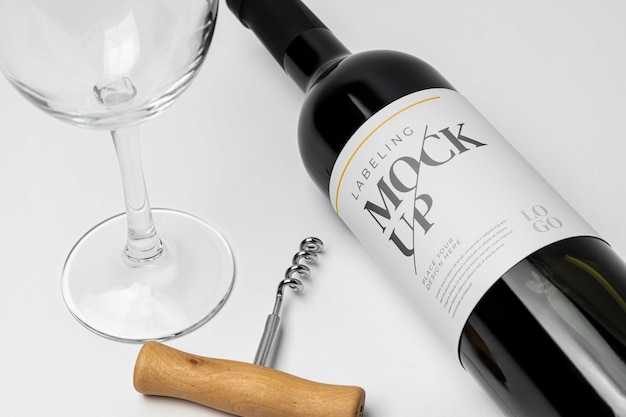 Etikettierung von wein-mockup-design