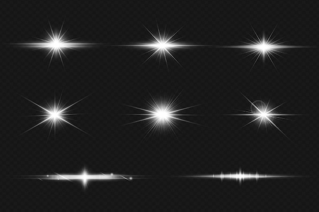 Étincelles et reflets blancs brillants avec collection de séparateurs