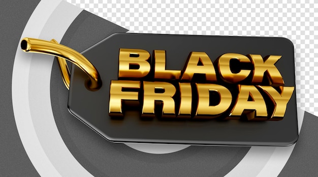 Etiqueta 3D Black Friday para promoções e descontos de campanhas publicitárias