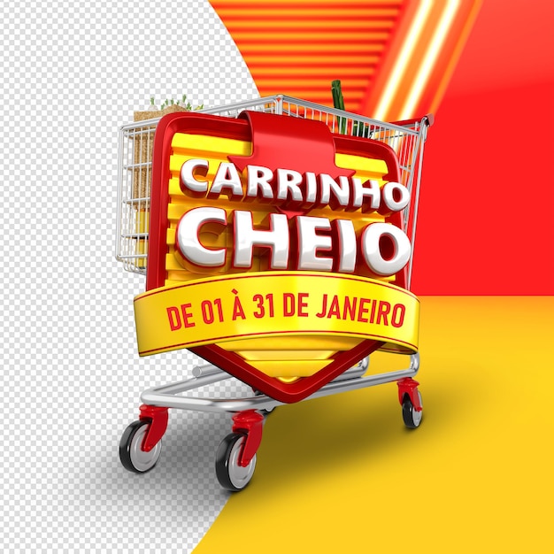 PSD etiqueta 3d full cart brasil