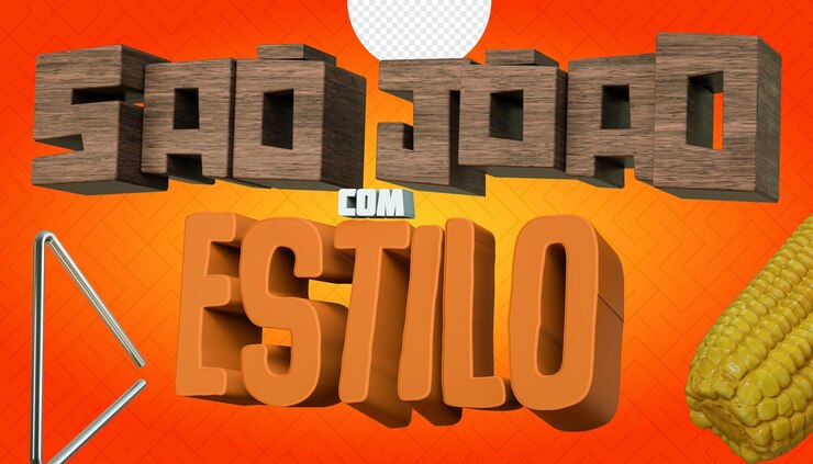 PSD etiqueta 3d sao joao com estilo para composición para redes sociales sao joao 3d render