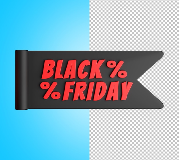 Etiqueta Black Friday 3D