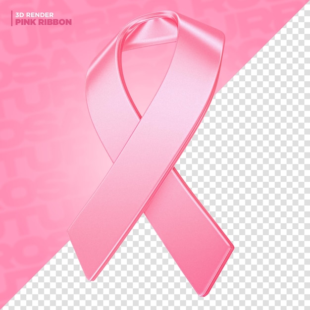 PSD etiqueta de cinta de octubre rosa 3d render para composición