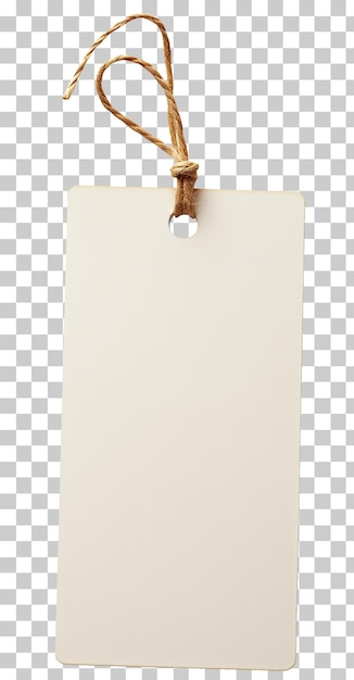 PSD etiqueta de preço em branco amarrada com string isolada em fundo transparente png psd