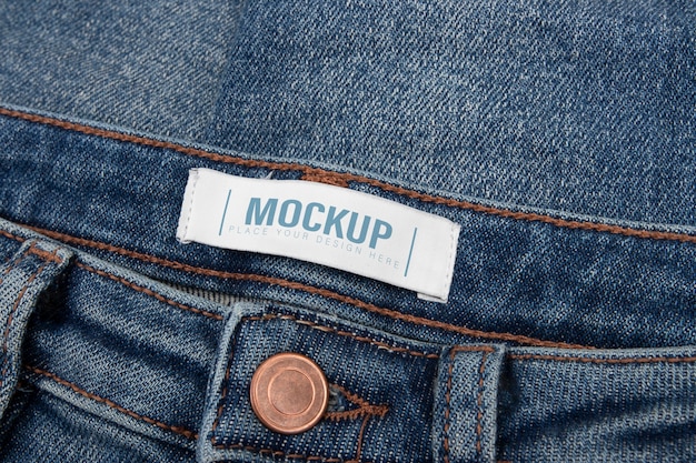 Etiqueta em tecido jeans