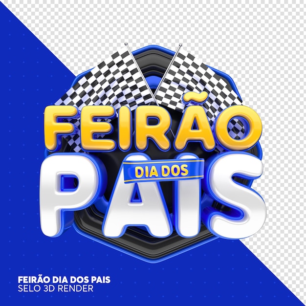 Etiqueta feria de padres automotriz en brasil diseño de plantilla de renderizado 3d