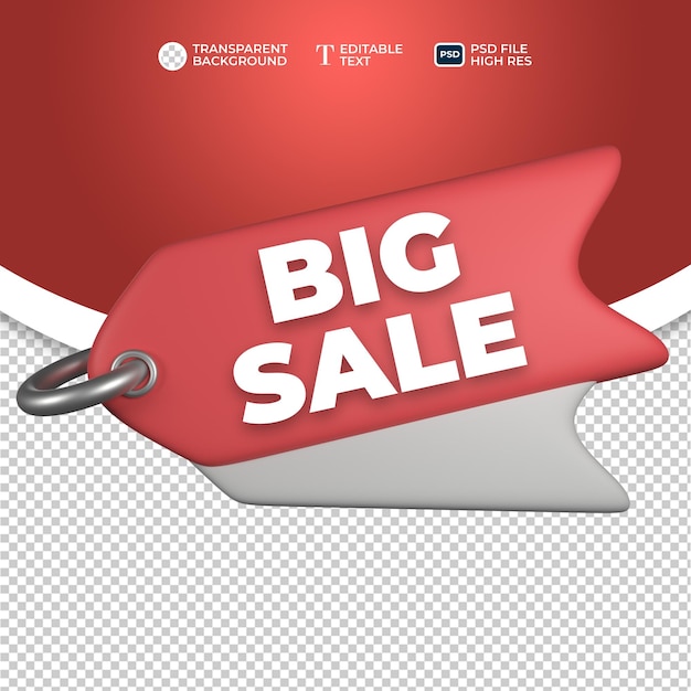 Etiqueta de gran venta en diseño de plantilla roja y blanca del Día Independiente de Indonesia texto editable 3D