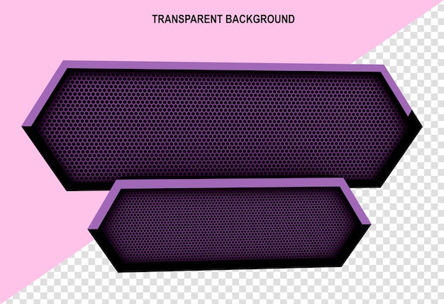 etiqueta de marco 3D de fondo púrpura