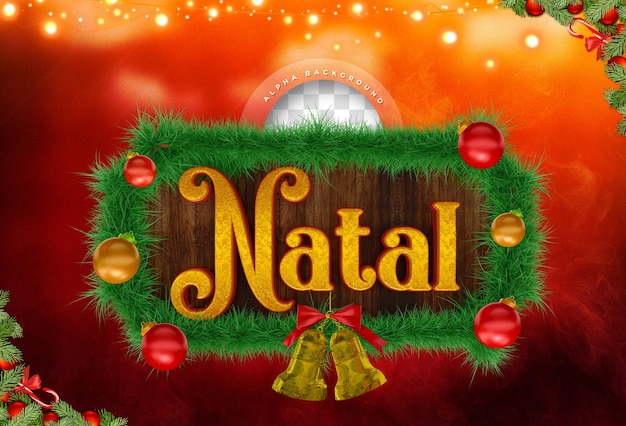 Etiqueta de navidad 3d para composición en brasil logo 3d