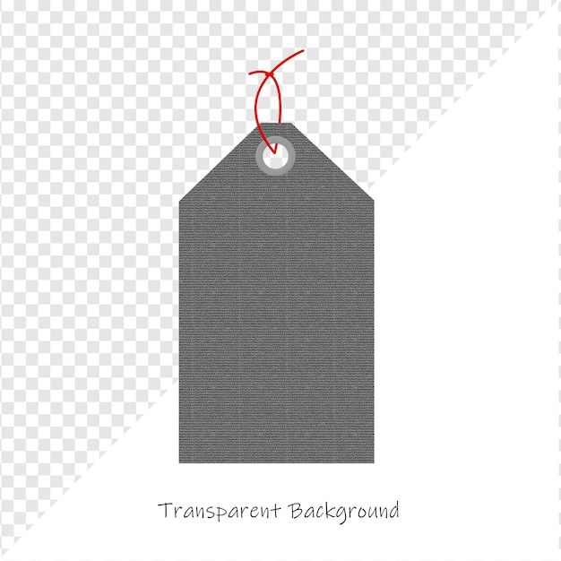Etiqueta de precio gris con cuerda roja