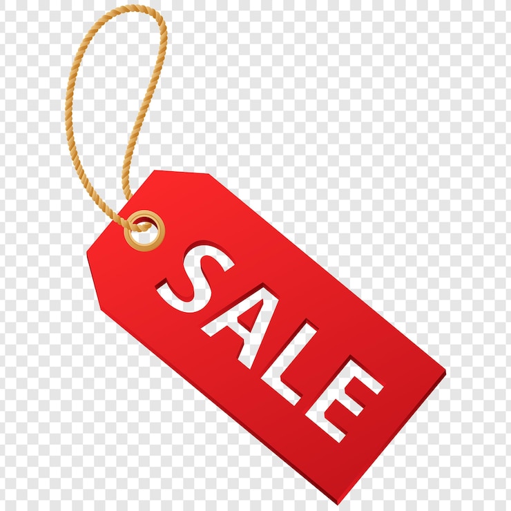 PSD etiqueta de precio de venta roja