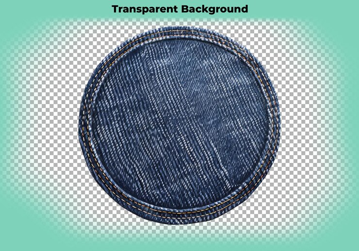 PSD etiqueta de ropa de denim aislada en un fondo transparente