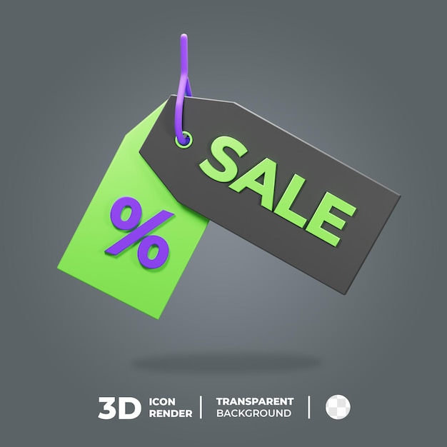 PSD etiqueta de venta de icono 3d