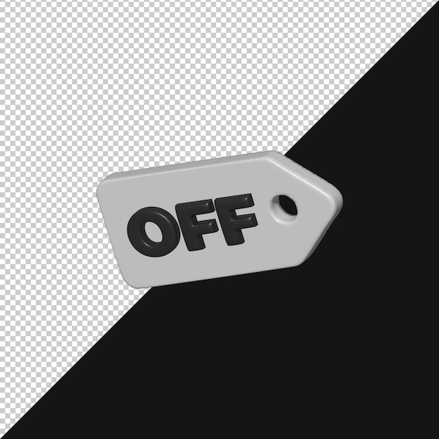 Etiqueta de venta renderizada en 3D con texto desactivado