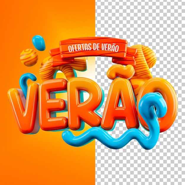 Etiqueta de venta de verano en Brasil modelo de renderización en 3D