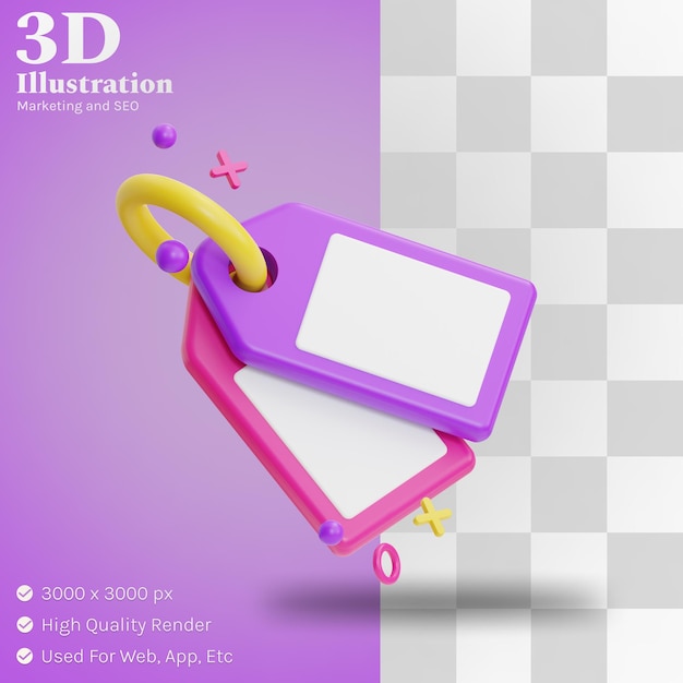 Etiquetas ilustración 3d