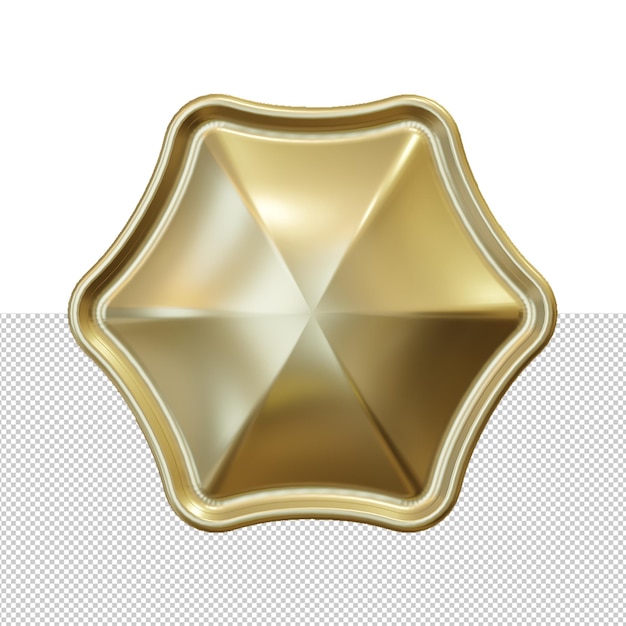 Etiquetas de oro en blanco y renderizado 3d de placa