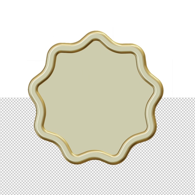 PSD etiquetas de oro en blanco y renderizado 3d de placa