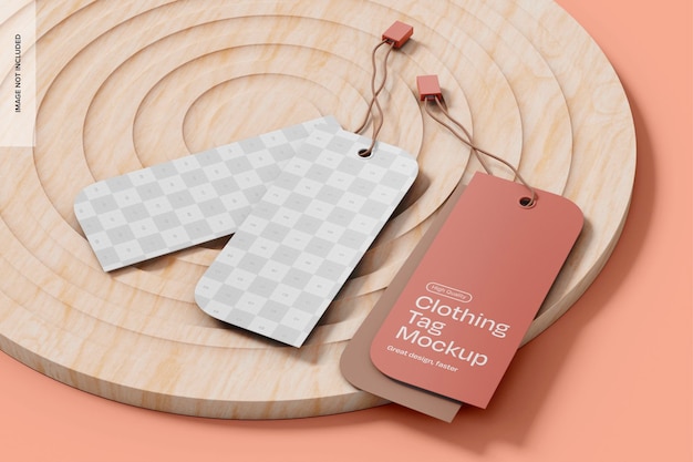 Etiquetas Ropa con Mockup del Podio