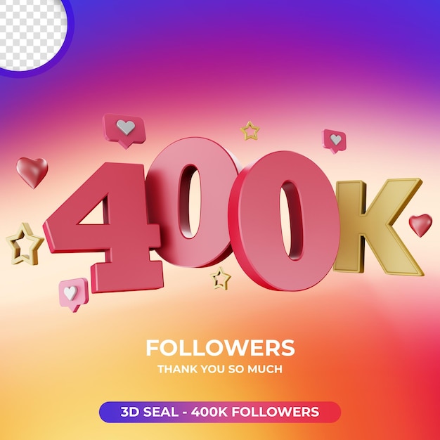 Étiquette 3d 400k Followers Sur Instagram Design