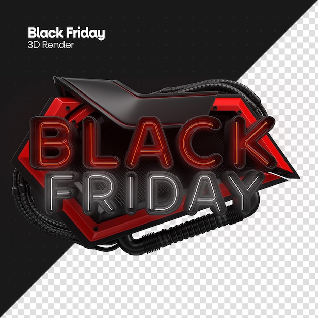 étiquette black friday rendu 3d réaliste pour les campagnes marketing au Brésil en portugais