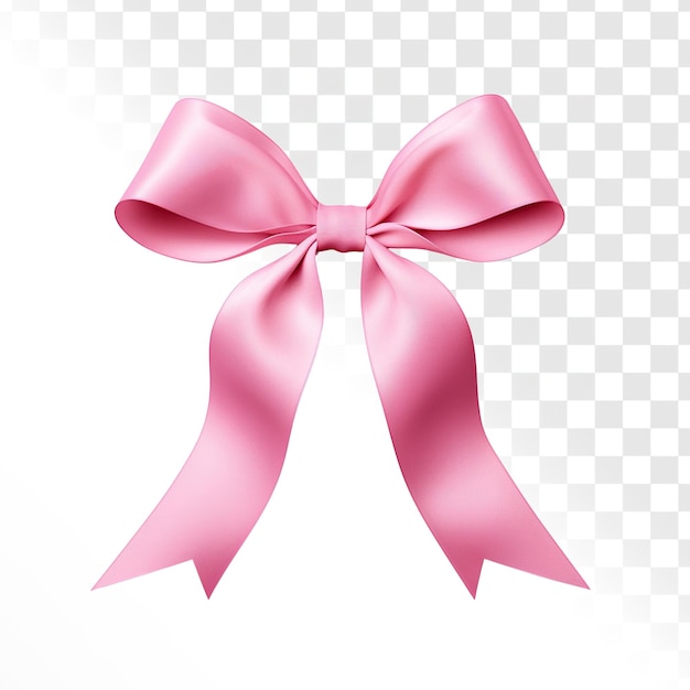 étiquette à boucle à ruban rose simple coupée à la découpe à l'arrière-plan transparent